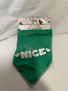 Holiday Green 'Nice' Pet Bandana - Large